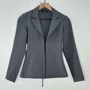Vintage Y2K A. Byer Grey Blazer Jacket Sz S Single Eye hook 90s Academia Preppy